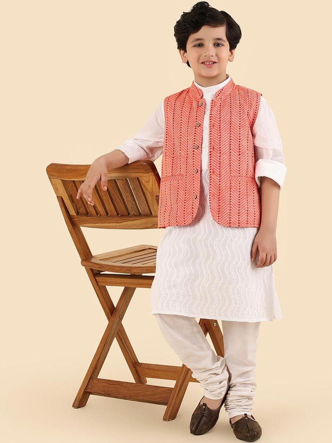 Fabindia Boys Printed Pure Cotton Woven Nehru Jackets-picture-10