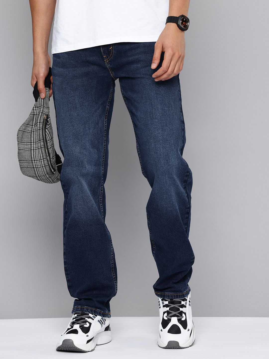Levis Men 505 Regular Fit Light Fade Stretchable Jeans-picture-49