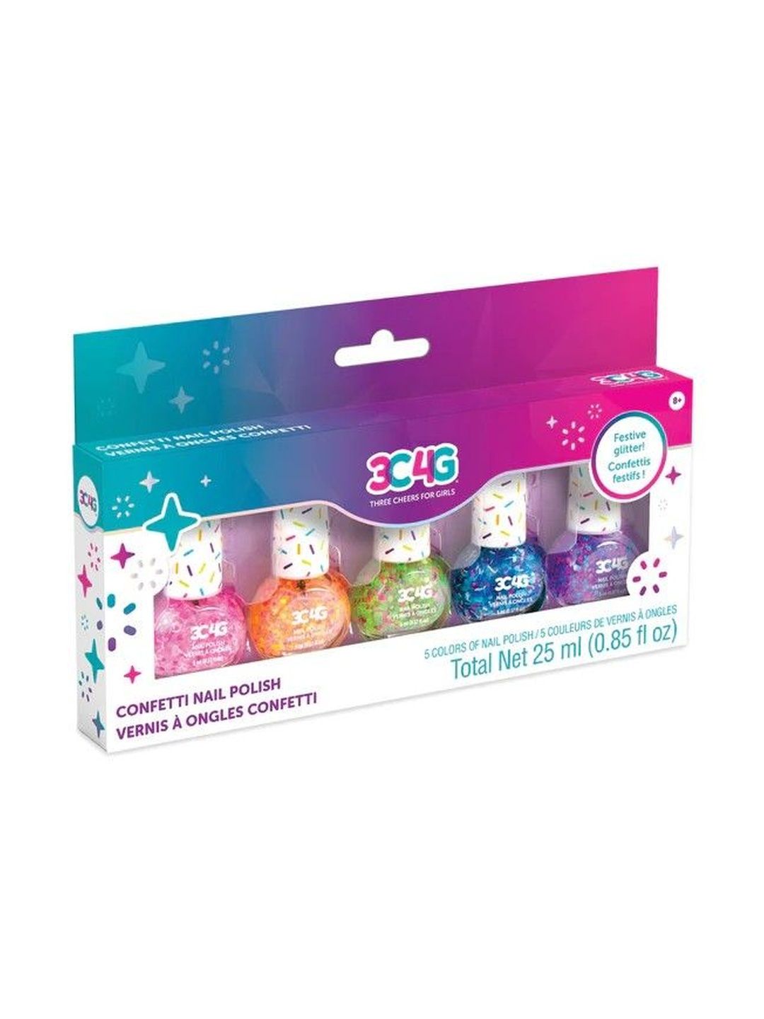 make it real Girls Set Of 5 Confetti Nail Polish - Pink - 5 ml Each-picture-13