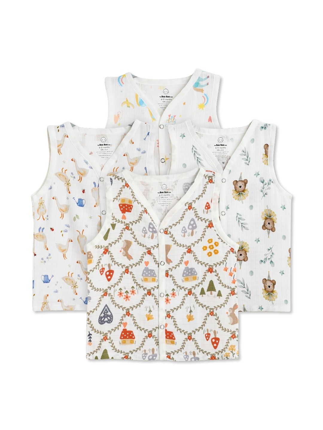 The Boo Boo Club Pack of 4 Printed Cotton Blend Undershirt-picture-39