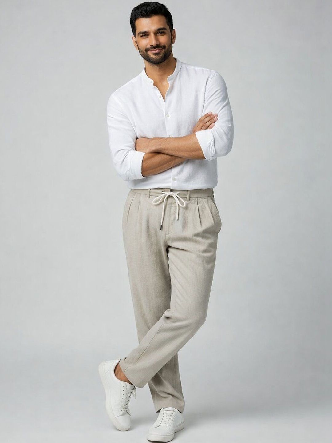 The Roadster Lifestyle Co. Men Cotton Drawstring Waist Trousers-picture-12