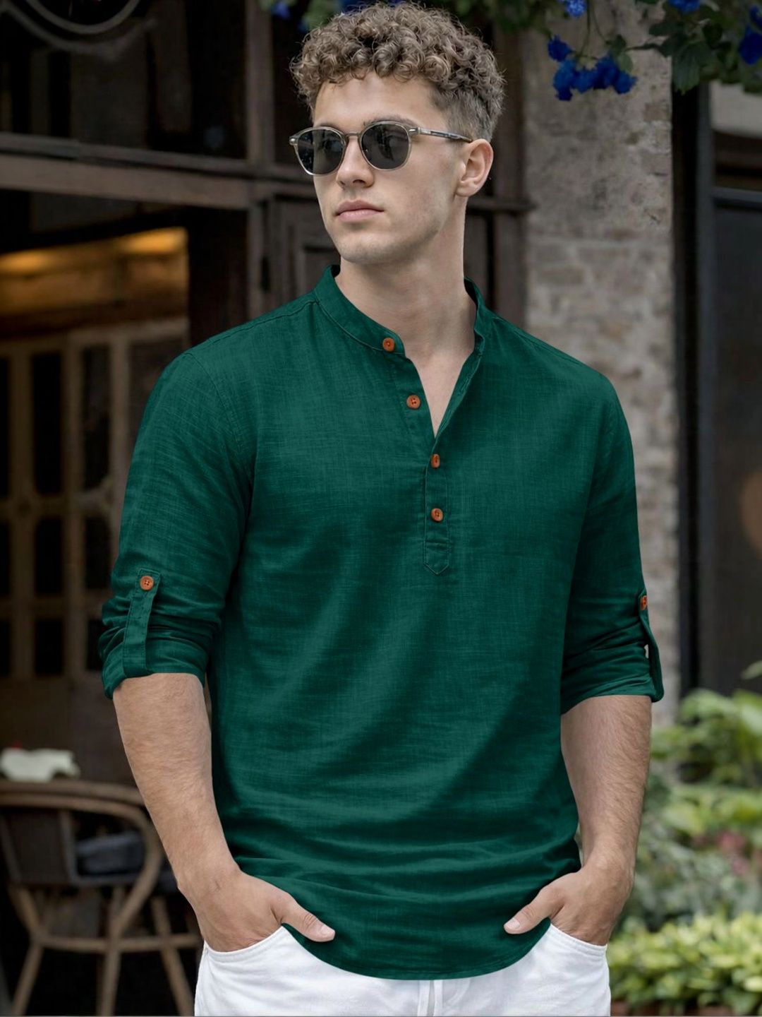 ZELINCO Mandarin Collar Straight Kurta-picture-16