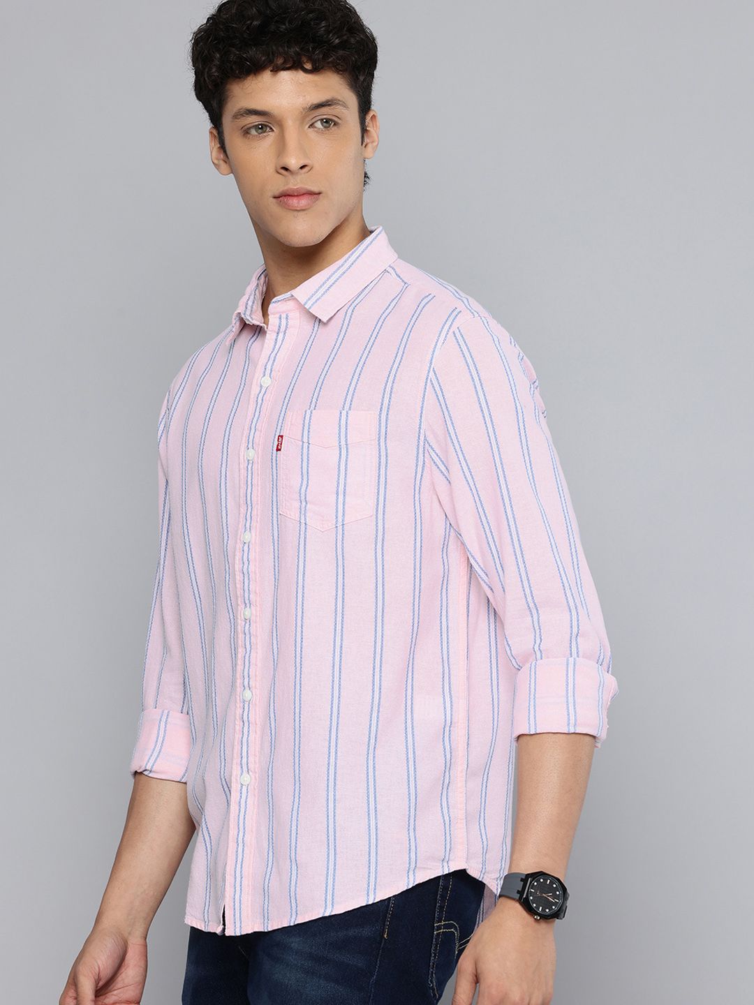 Levis Slim Fit Striped Pure Cotton Casual Shirt-picture-12