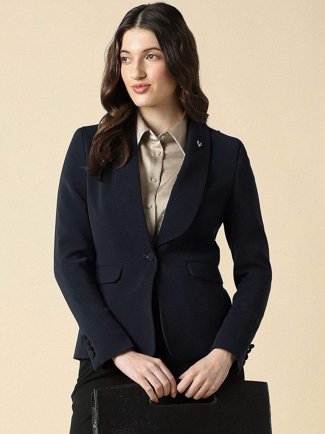 Allen Solly Woman Notched Lapel Single-Breasted Formal Blazers-picture-29
