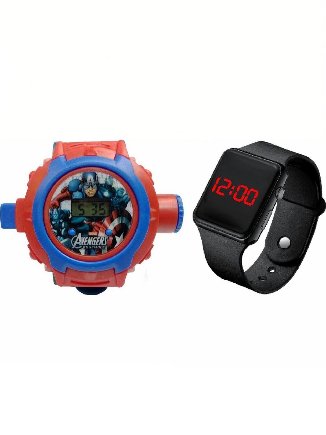 Blutech Unisex Kids Stainless Steel Straps Watch Avengers Projector & Black Square Apple-picture-26