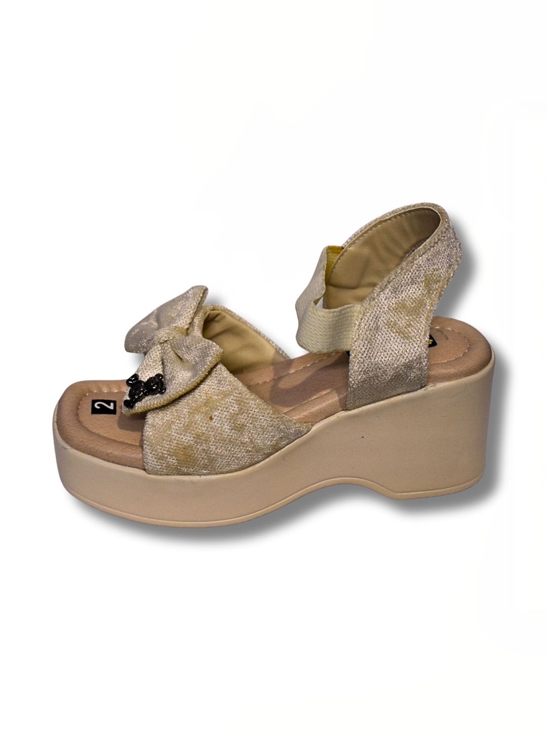 Footpedia Girls Printed Heels With Bow-picture-44