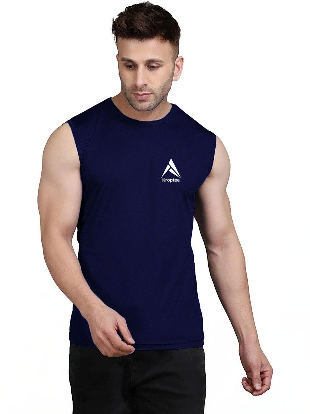 Kroptee Pack of 3 Cotton Blend Gym Vest-picture-53