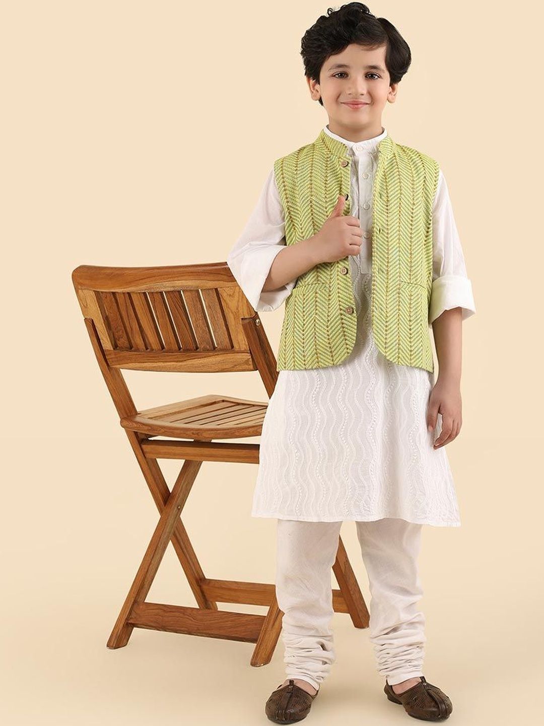 Fabindia Boys Printed Pure Cotton Woven Nehru Jackets-picture-16