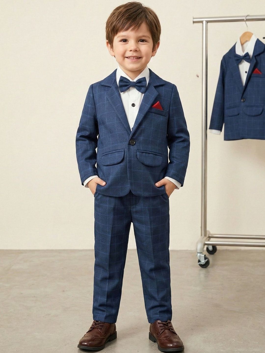 AVOVU Boys Checked T-shirt and Shirt with Trousers-picture-18