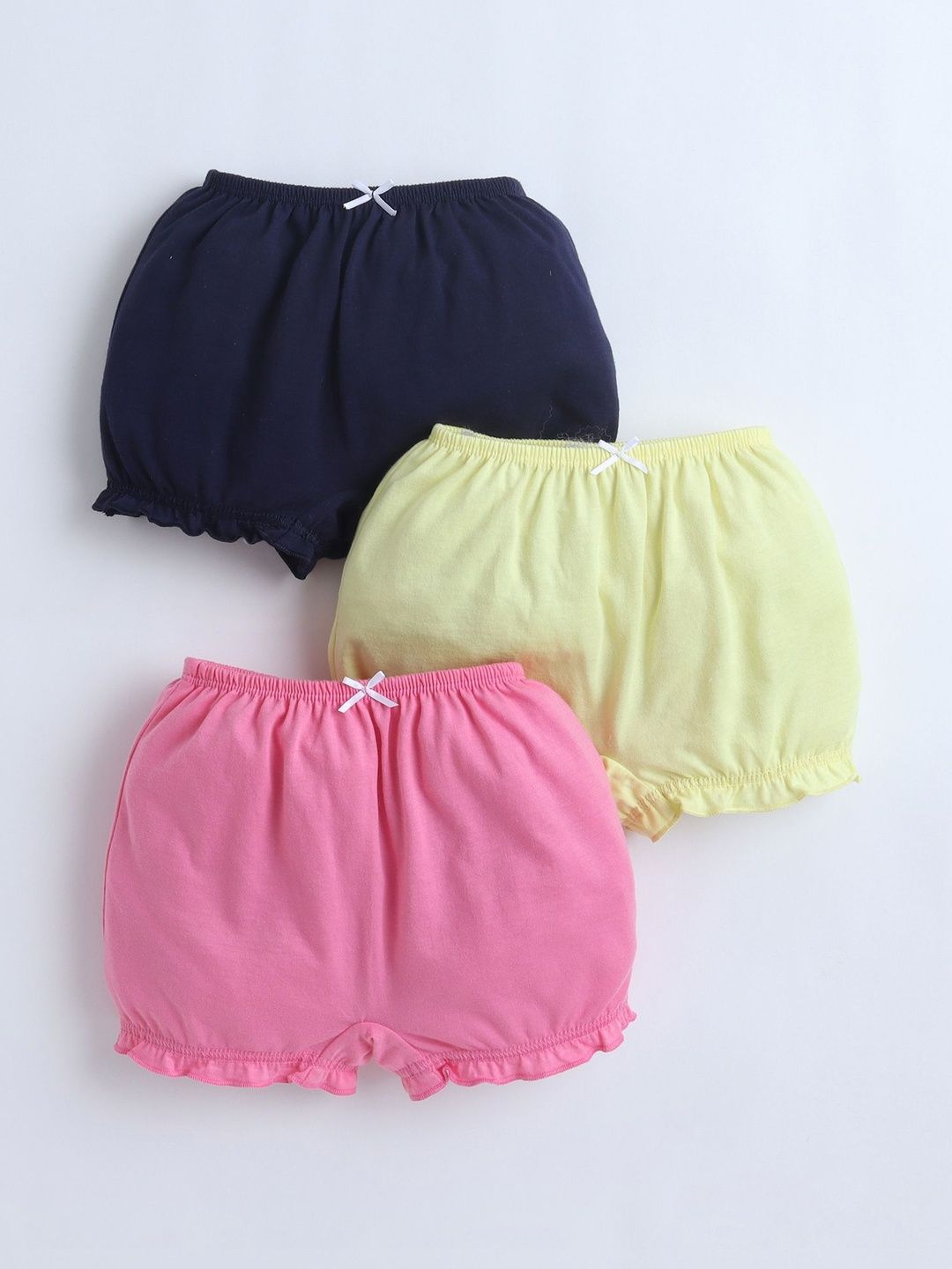 BUMZEE Girls Pack of 3 Frills Cotton Boy Shorts-picture-29
