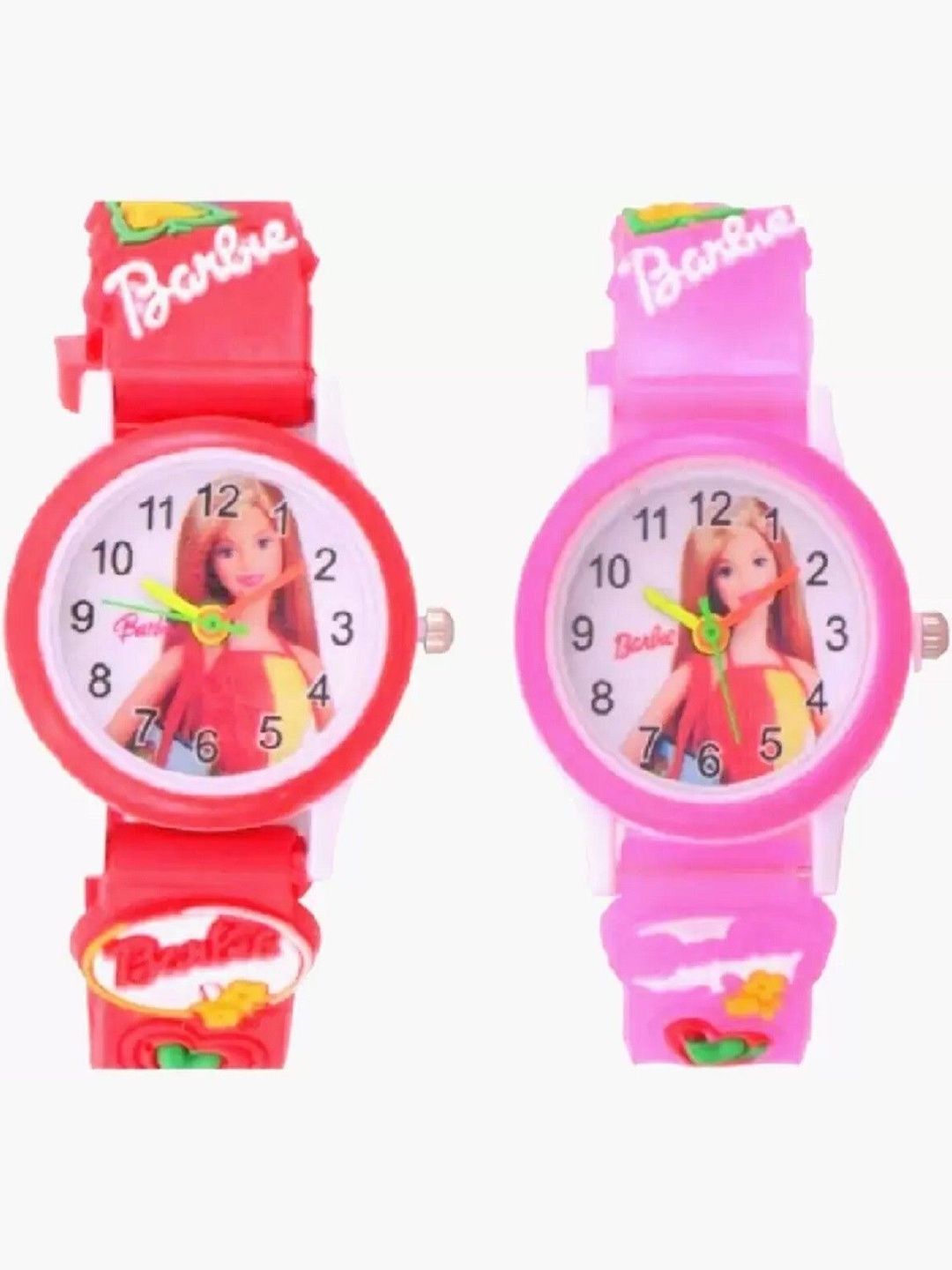 SELLORIA Unisex Kids Dial & Stainless Steel Bracelet Style Straps Watch pink barbie and red barbie-picture-41