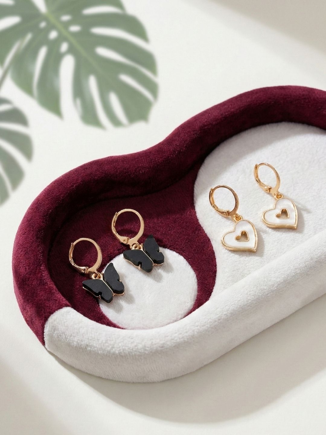 Lara Karen Feather Shaped Drop Earrings-picture-1