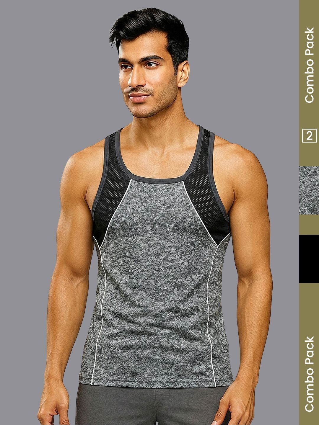 MACHO Pack of 2 Assorted Cotton Gym Vest-picture-28