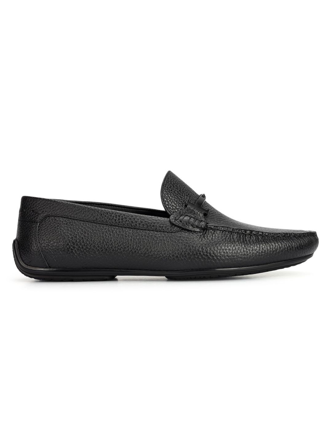 ROSSO BRUNELLO Men Textured Round Toe Formal Loafer Shoes-image-39