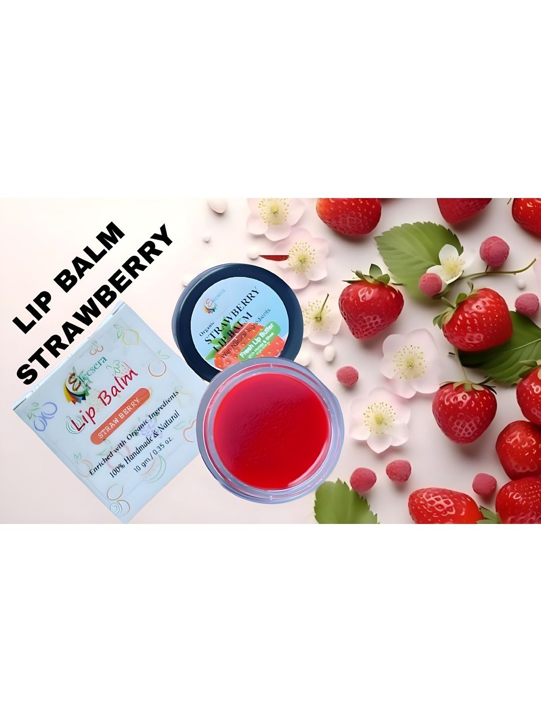 Elecsera Strawberry Lip Balm With Organic Ingredients - 10 g-picture-40