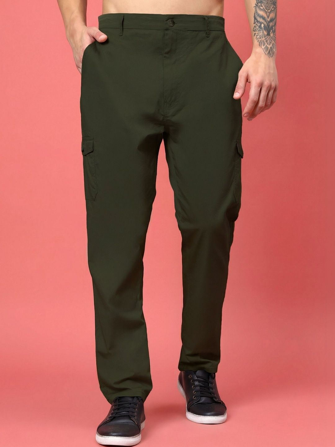 HERE&NOW Men Relaxed Easy Wash Cargos Trousers-picture-33