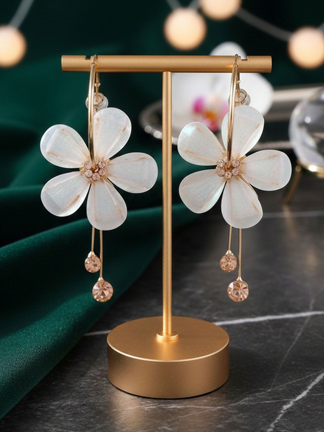 YouBella Floral Drop Earrings-picture-9