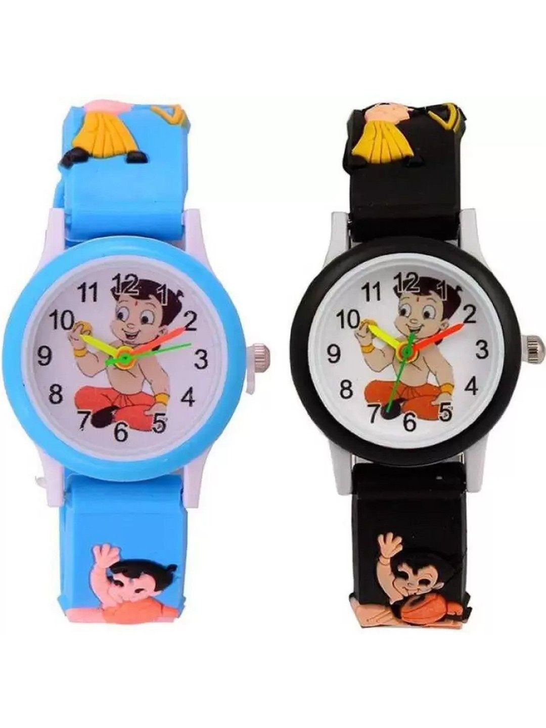 SELLORIA Unisex Kids Dial & Stainless Steel Bracelet Style Straps Watch SKY BLUE BHEEM+BLACK BHEEM-picture-36