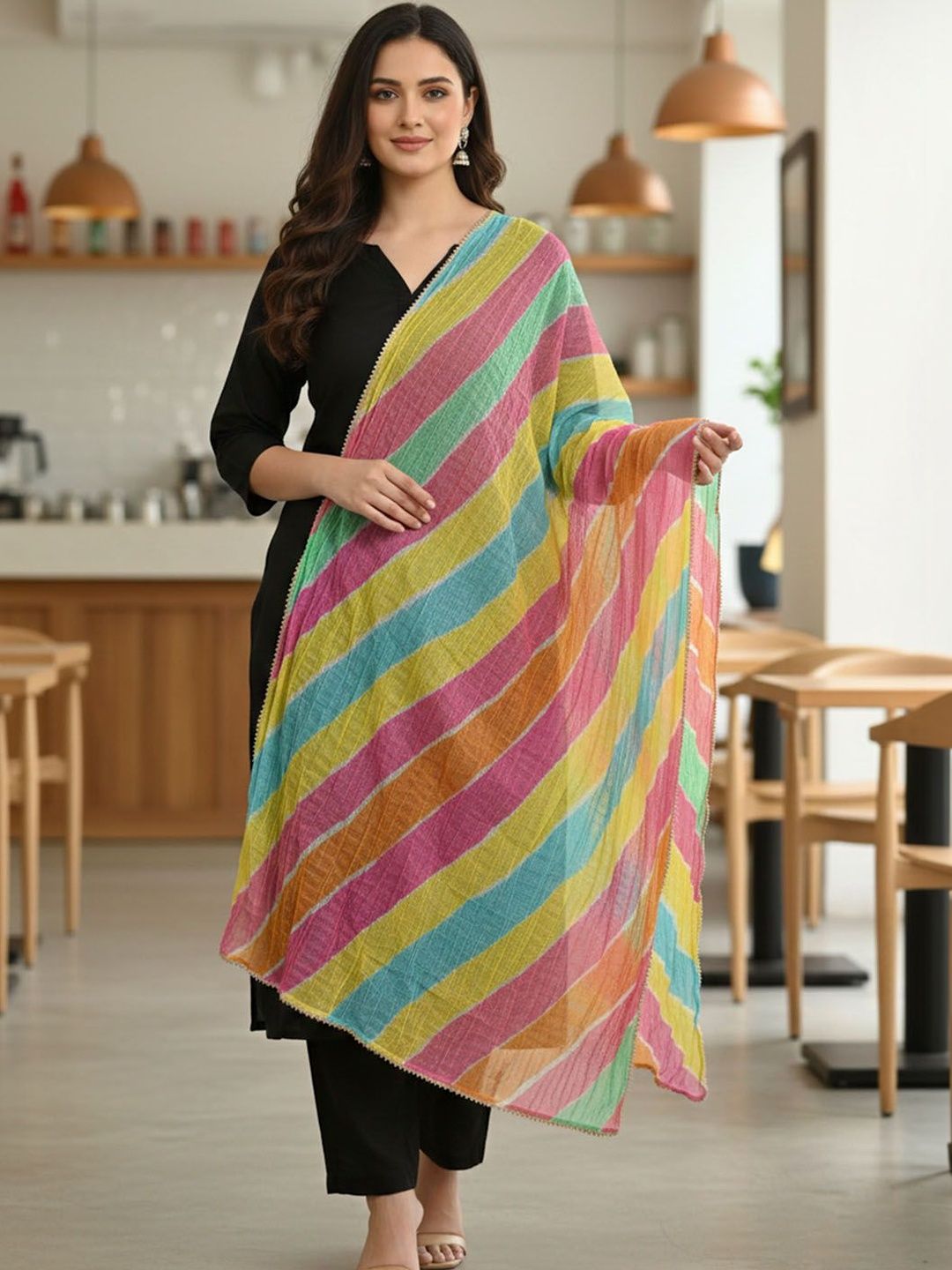 Urban Pallu Printed Organza Dupatta-image-45