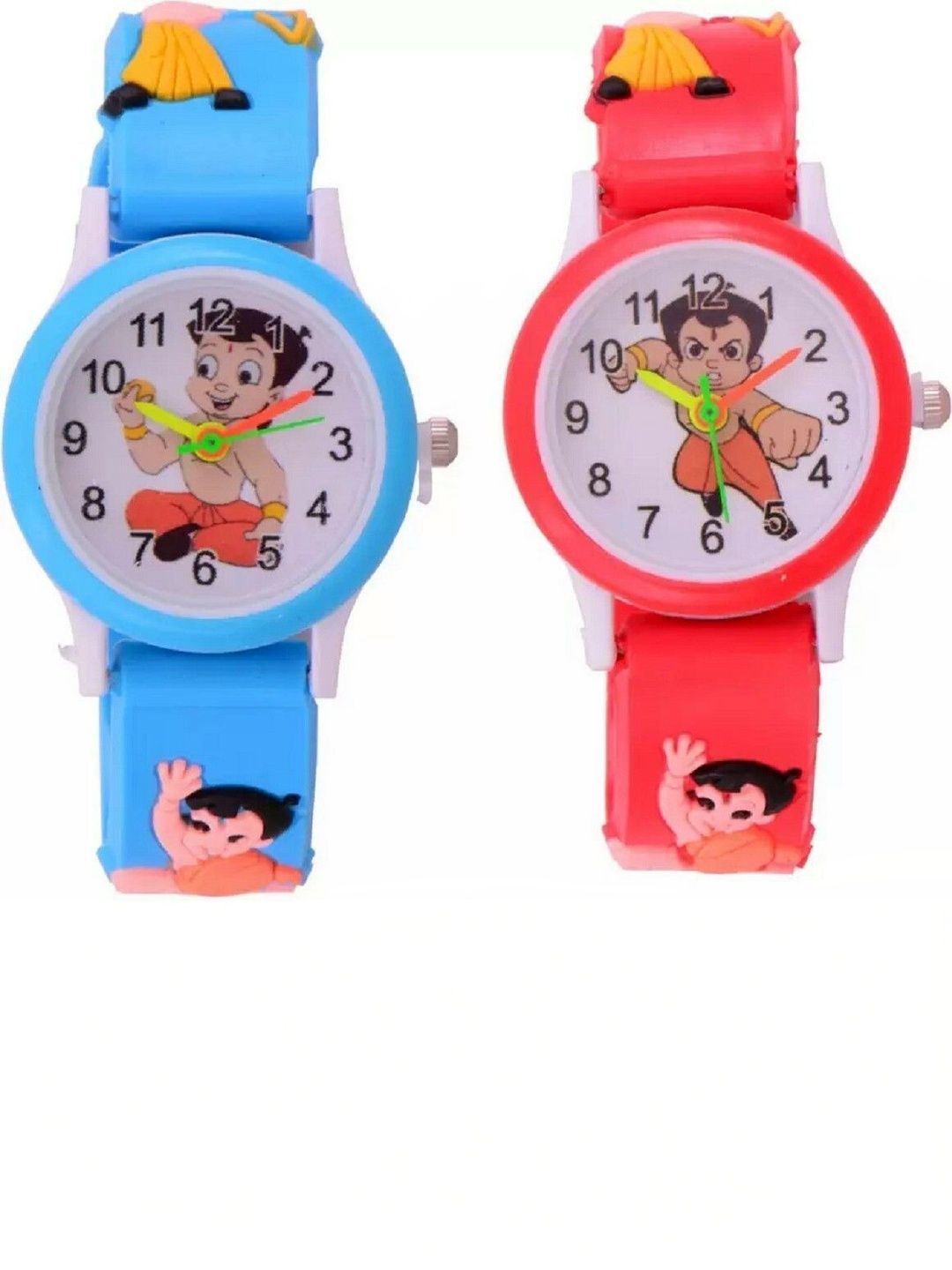 SELLORIA Unisex Kids Dial & Stainless Steel Bracelet Style Straps Watch SKY BLUE BHEEM+RED BHEEM-picture-21