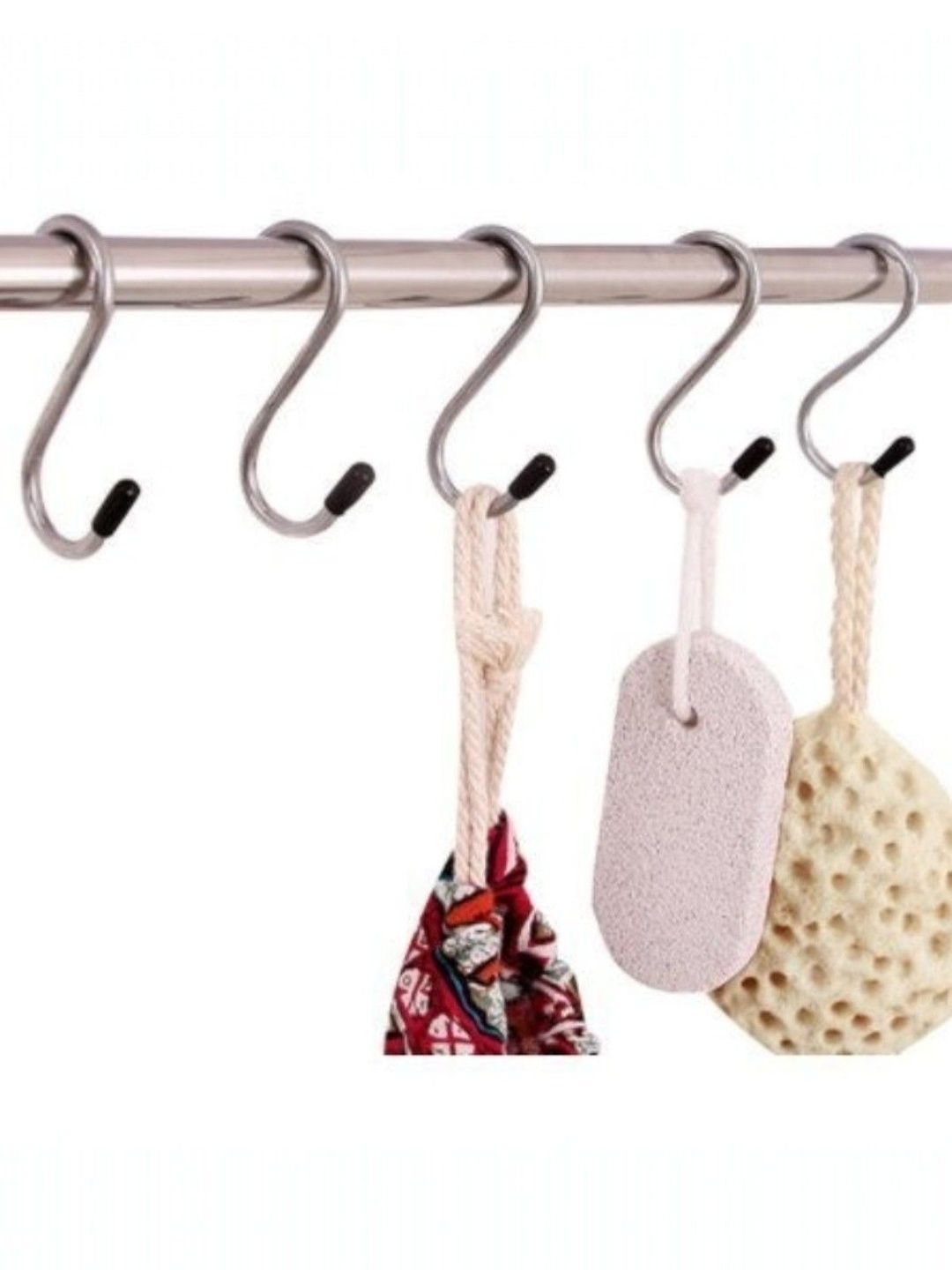 DeoDap Set Of 5 Stainless Steel Hooks and Holders-picture-37
