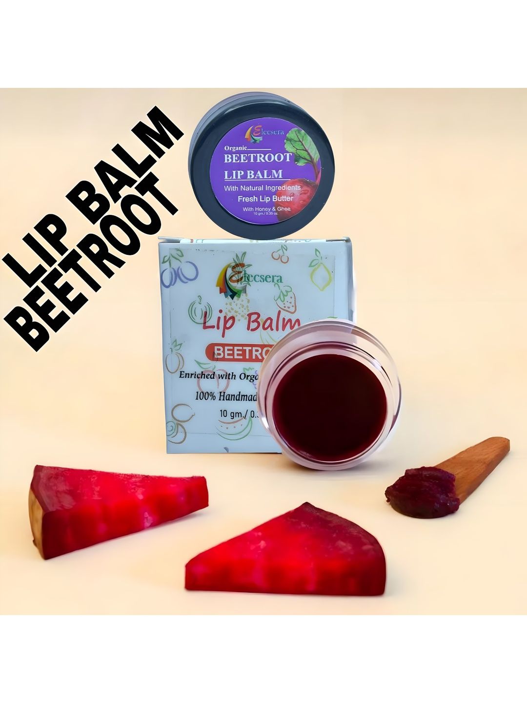 Elecsera Beetroot Lip Balm With Organic Ingredients - 10 g-picture-45