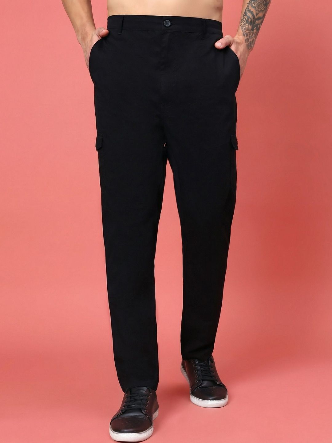 HERE&NOW Men Relaxed Easy Wash Cargos Trousers-picture-32