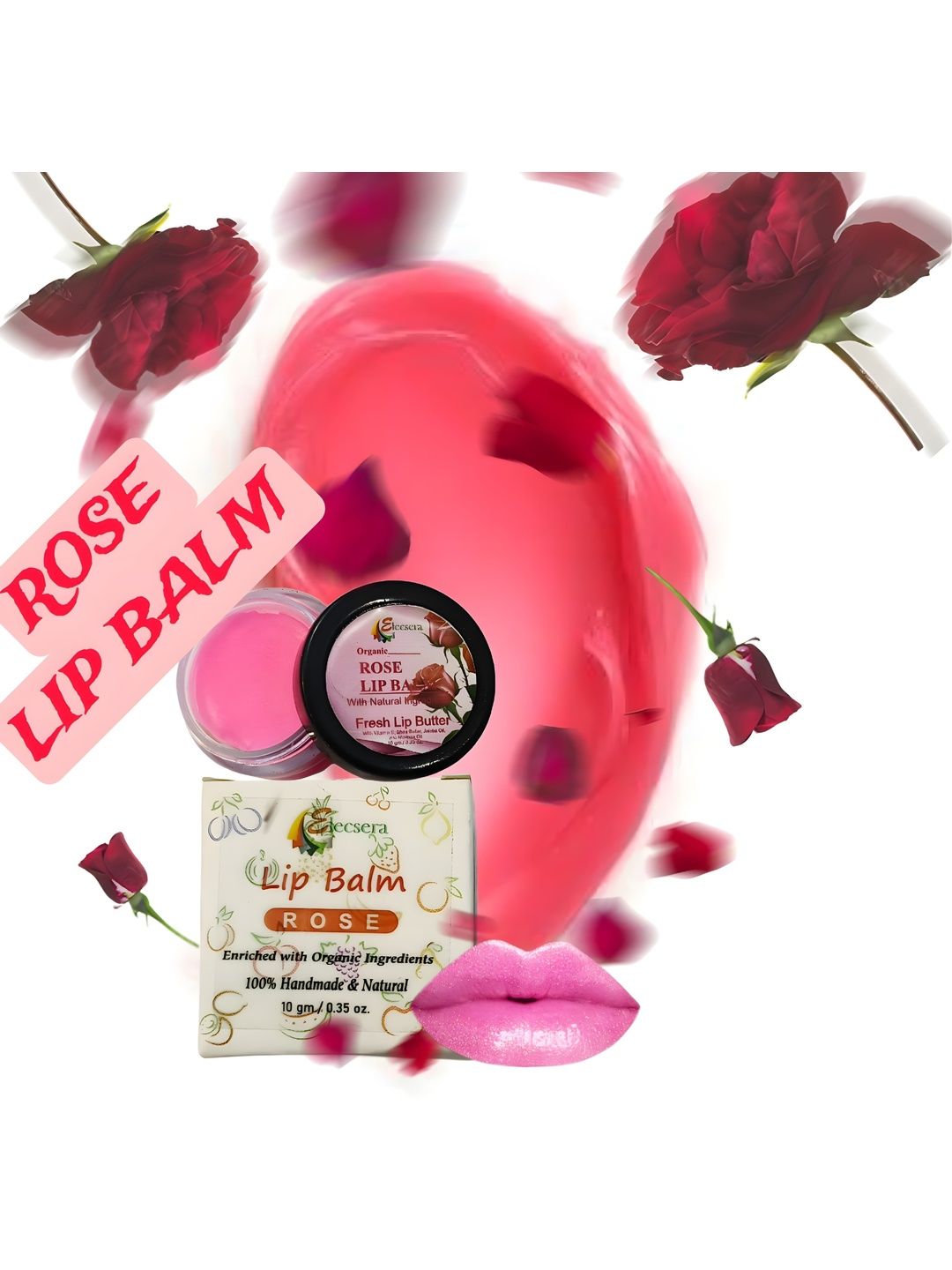 Elecsera Rose Lip Balm For Dry Lips - 10 g-picture-48