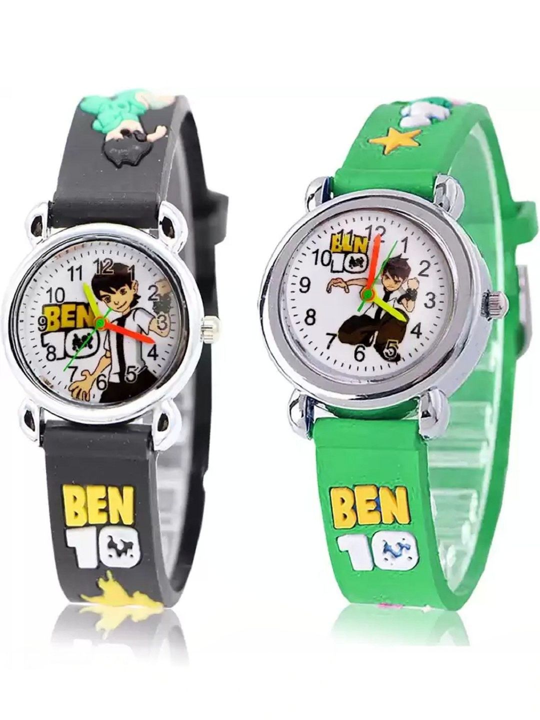 SELLORIA Unisex Kids Dial & Stainless Steel Bracelet Style Straps Watch DS-04 GREEN BENTEN + BLACK BENTEN-picture-46