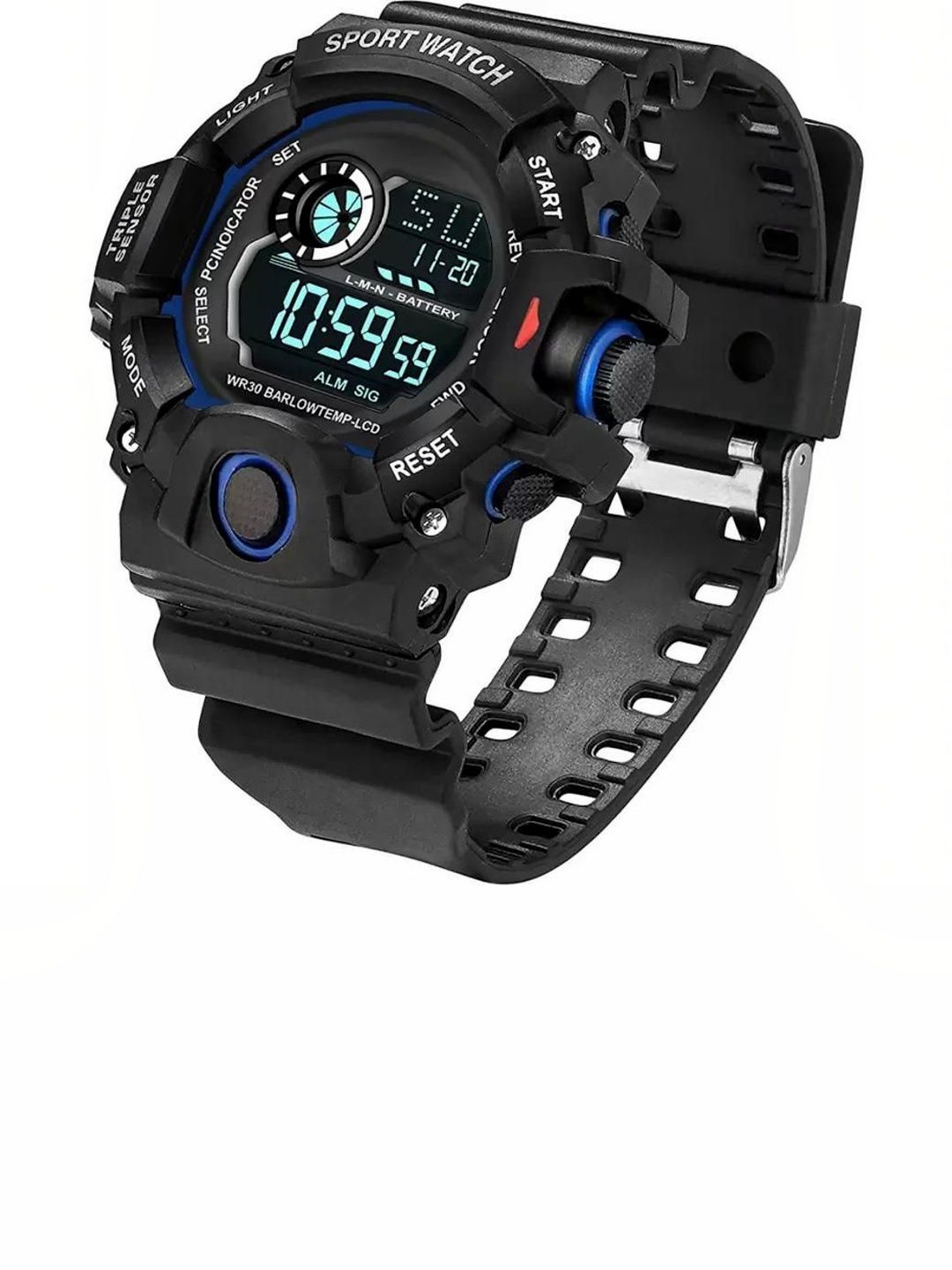 SELLORIA Unisex Kids Dial & Stainless Steel Bracelet Style Straps Watch 7-LED-G-SHOCK-BLUE-image-33