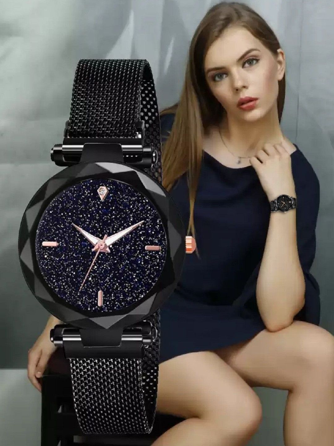 SELLORIA Unisex Kids Dial & Stainless Steel Bracelet Style Straps Watch Mag-BLK-picture-44