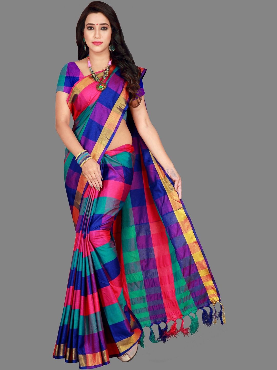 PRIYANSH CREATION New Cotton Silk Fabric Women's Sarees-picture-16