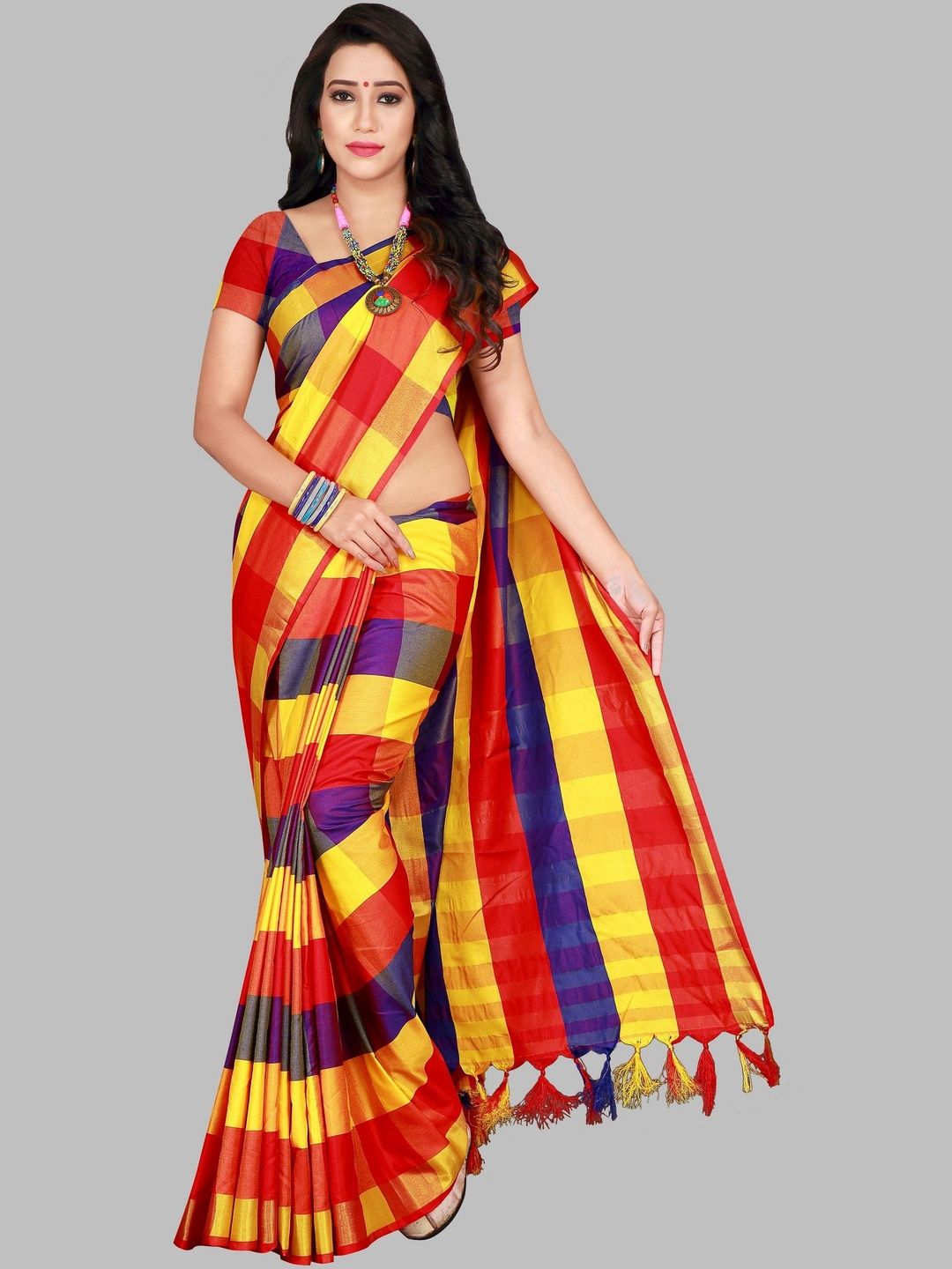 PRIYANSH CREATION New Cotton Silk Fabric Women's Sarees-picture-18