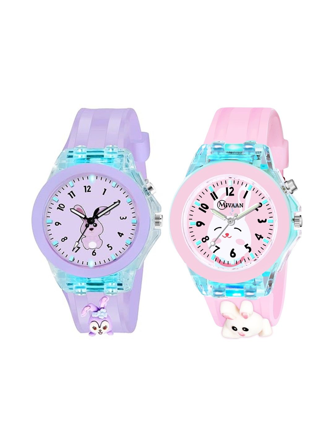 mivaan Unisex Kids Dial & Straps Watch Com-2 65 Pur Pin Reb&-image-14