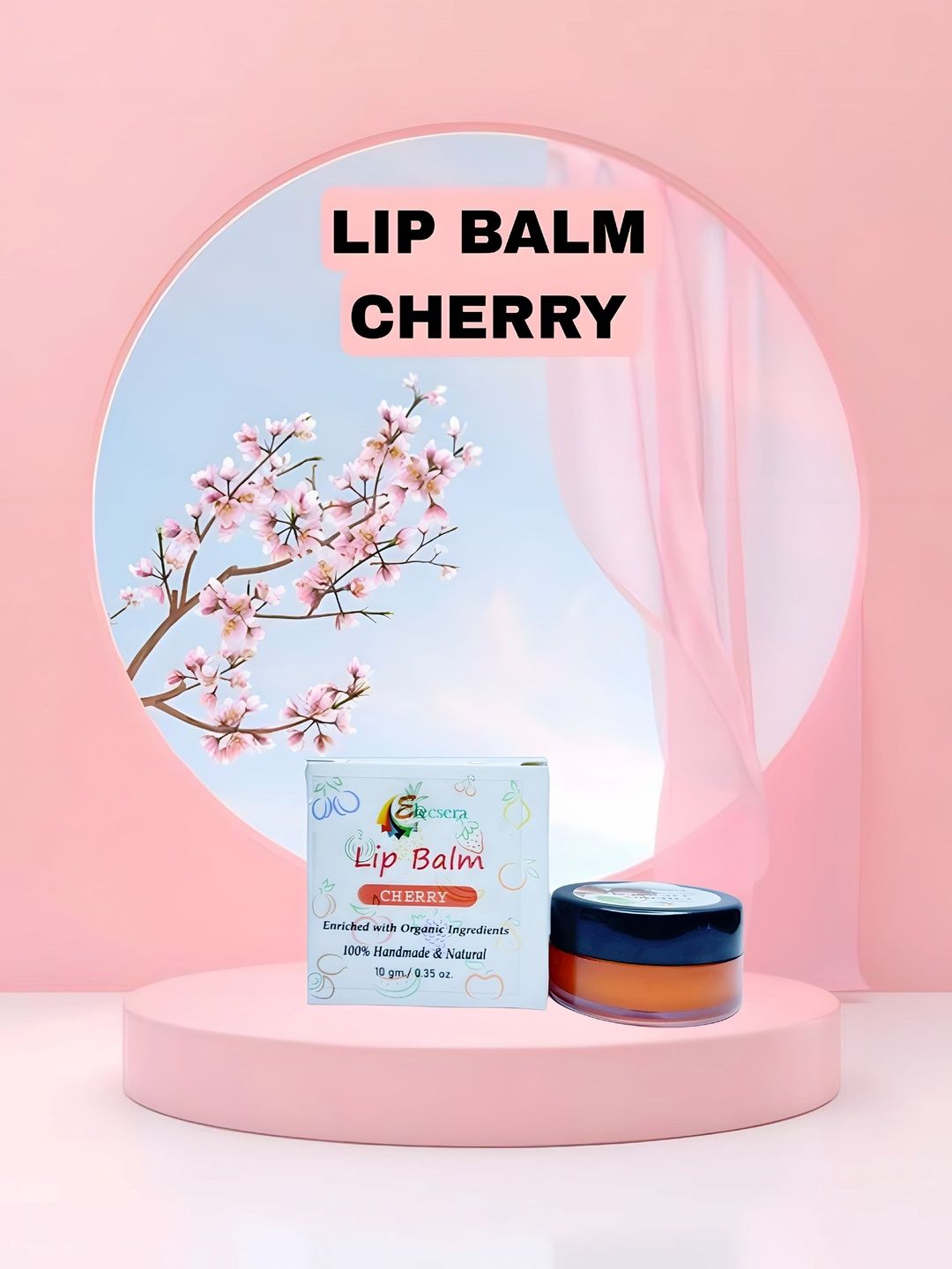 Elecsera Cherry Lip Balm With Honey & Ghee - Pink - 10 g-picture-22