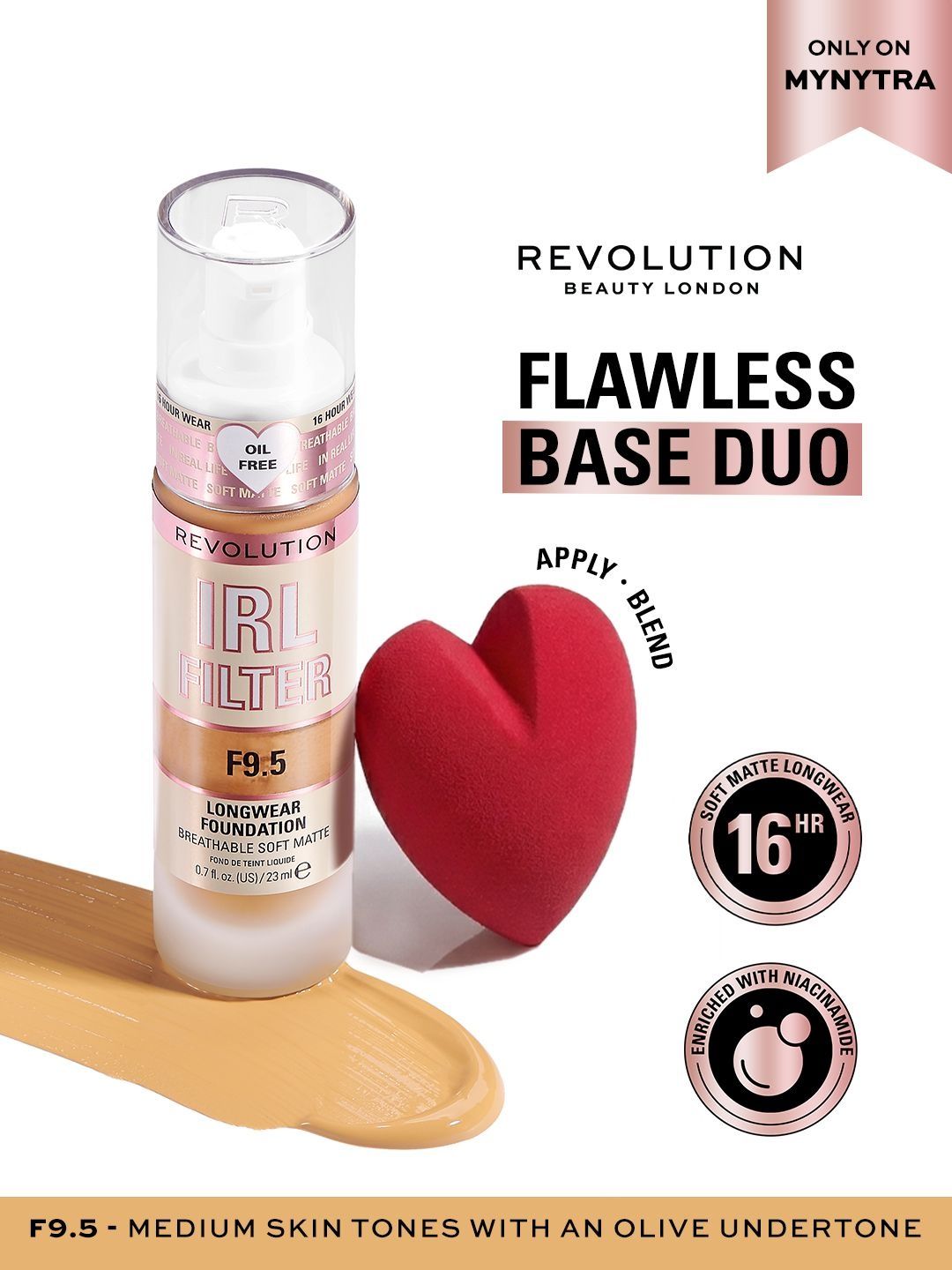 Makeup Revolution IRL Filter Longwear Foundation With Blender - 23 ml - F9.5-picture-31
