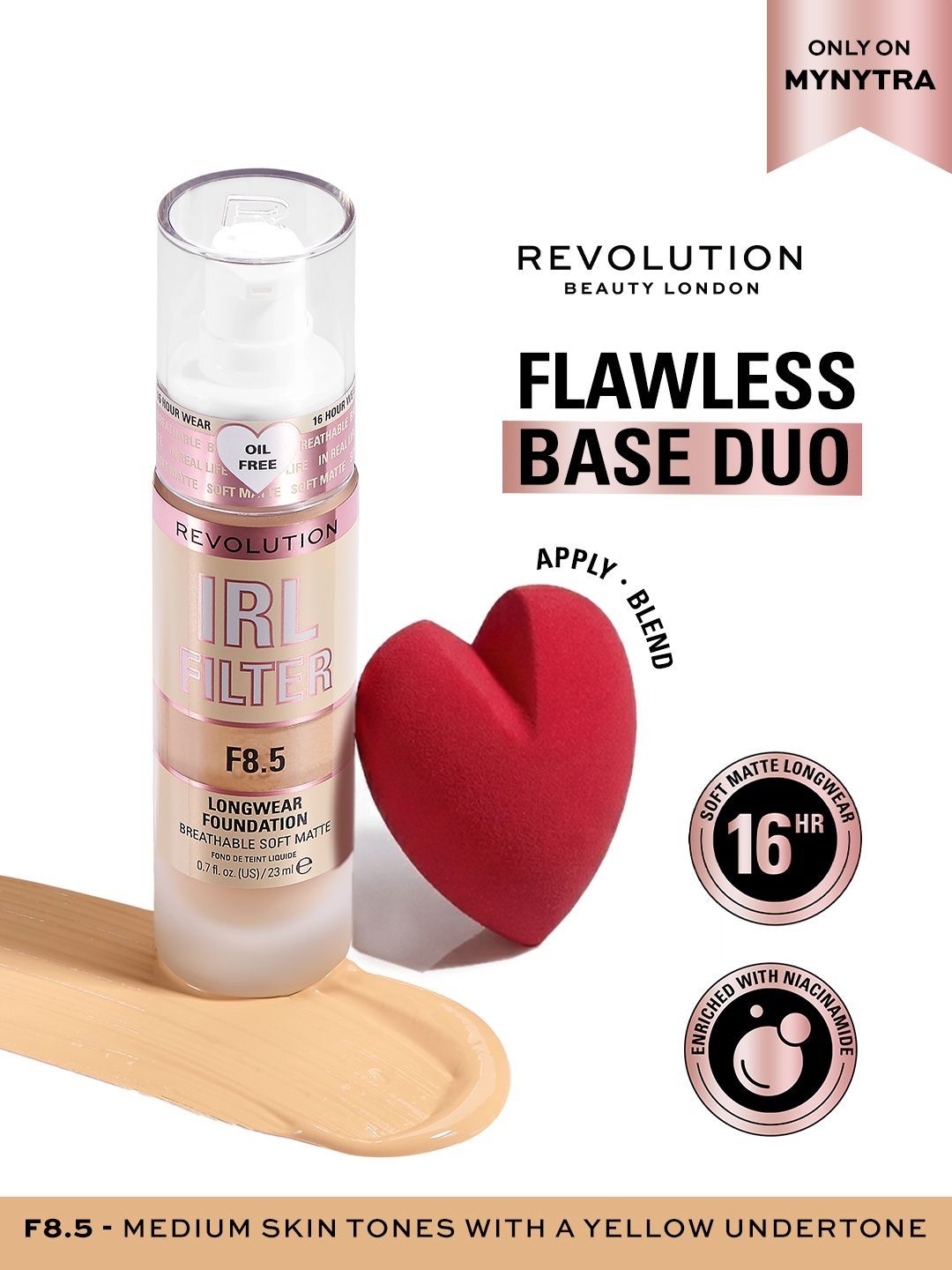 Makeup Revolution IRL Filter Longwear Foundation With Blender - 23 ml - F8.5-picture-29