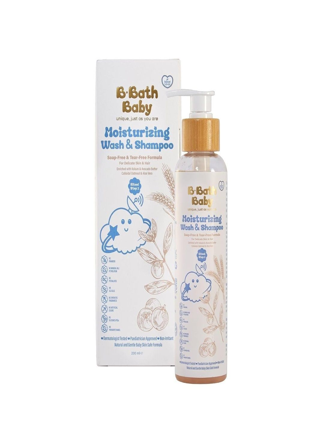 B.Bath Baby Moisturizing Wash & Shampoo - 200 ml-picture-14