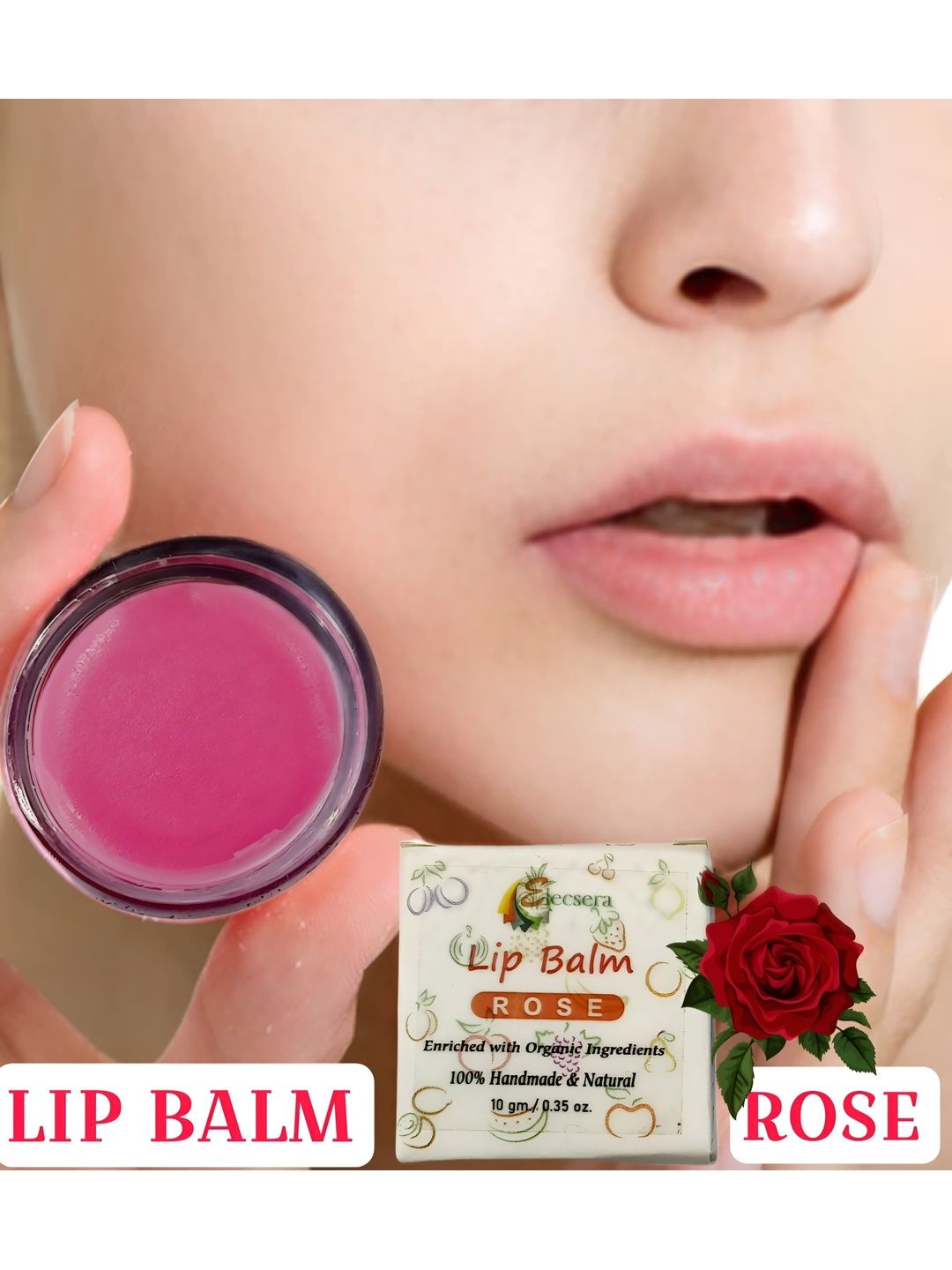 Elecsera Rose Lip Balm With Organic Ingredients - 10 g-image-25