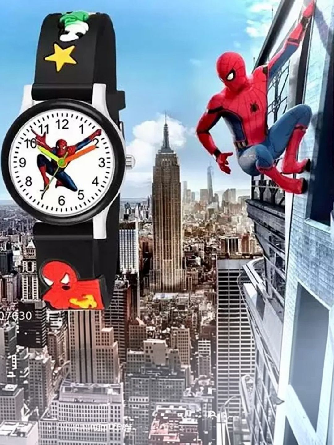 SELLORIA Unisex Kids Dial & Stainless Steel Bracelet Style Straps Watch Black_Spiderman_Watch_10-picture-12
