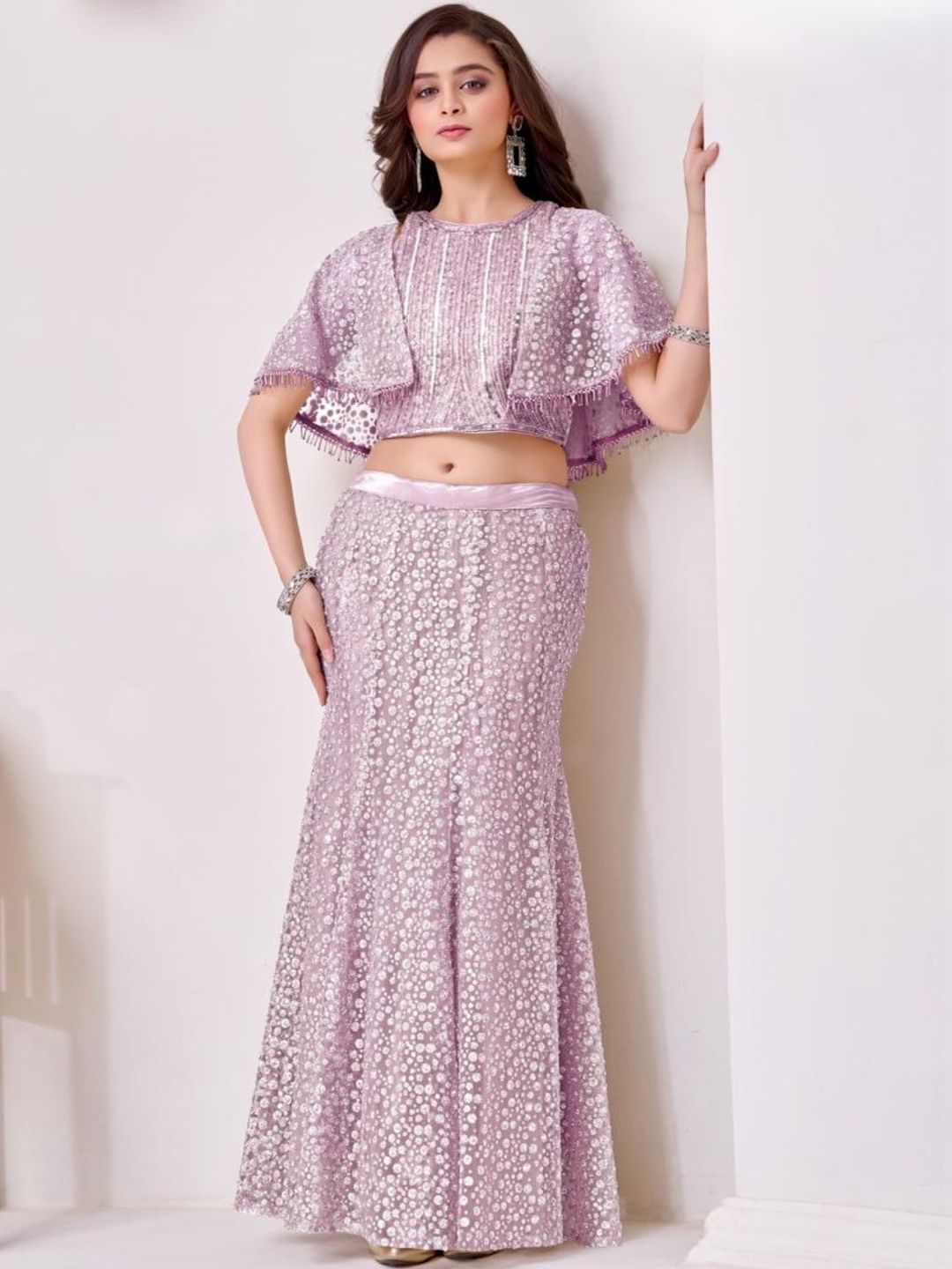 Lagorii Girls Embroidered Thread Work Ready to Wear Lehenga &-picture-42