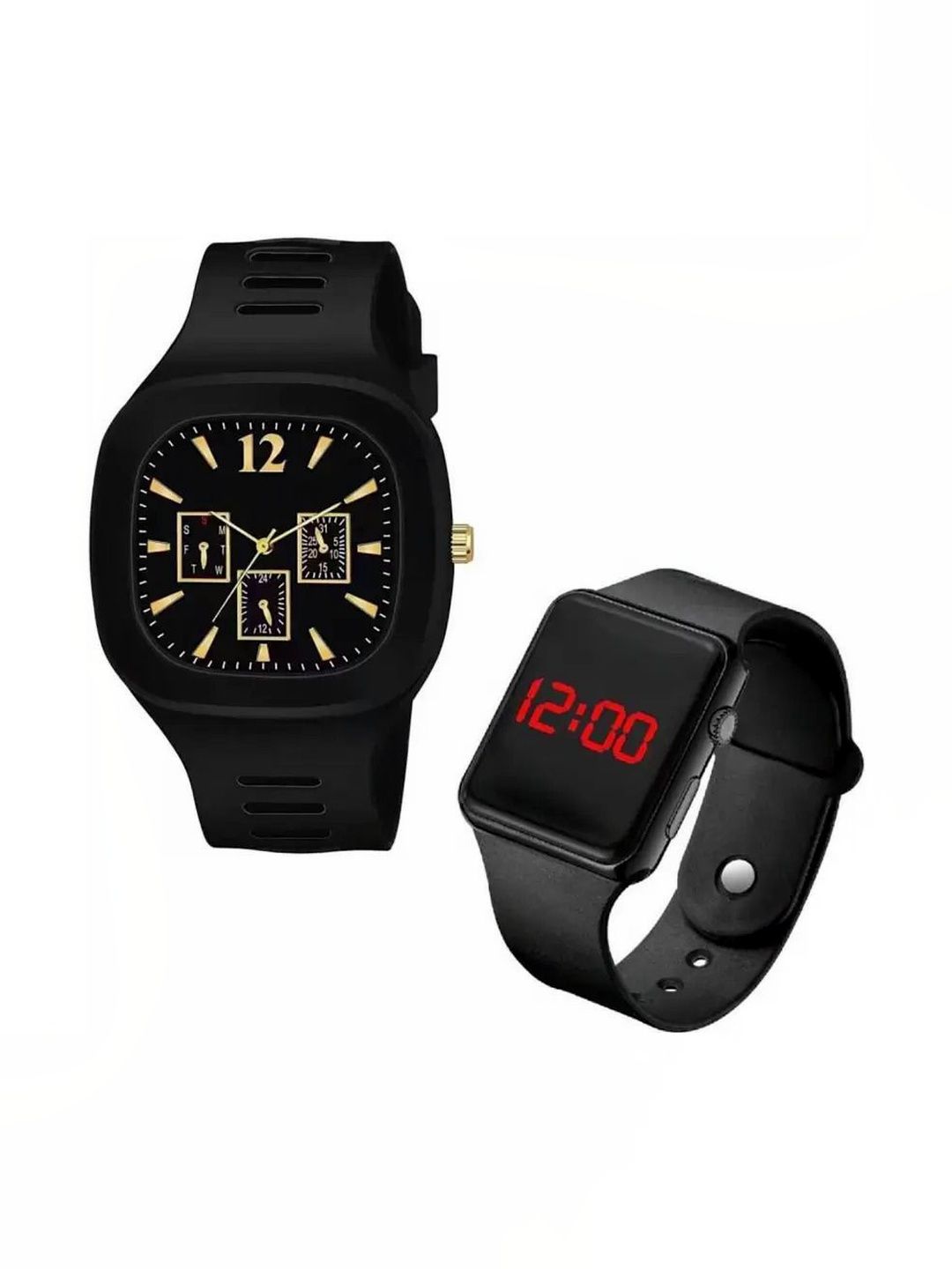 SELLORIA Unisex Kids Dial & Stainless Steel Bracelet Style Straps Watch Black_Adl_Blk_Square_Aple-image-3