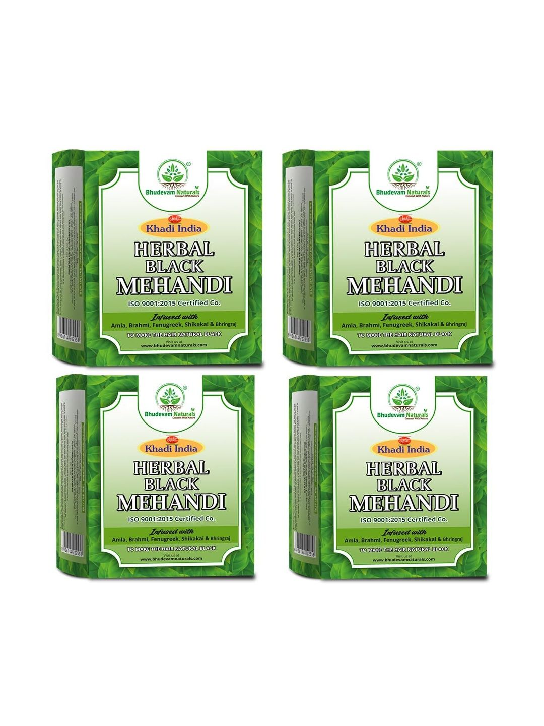 Bhudevam Naturals Set Of 4 Herbal Black Mehandi Powder - 80 g Each - Black-image-8