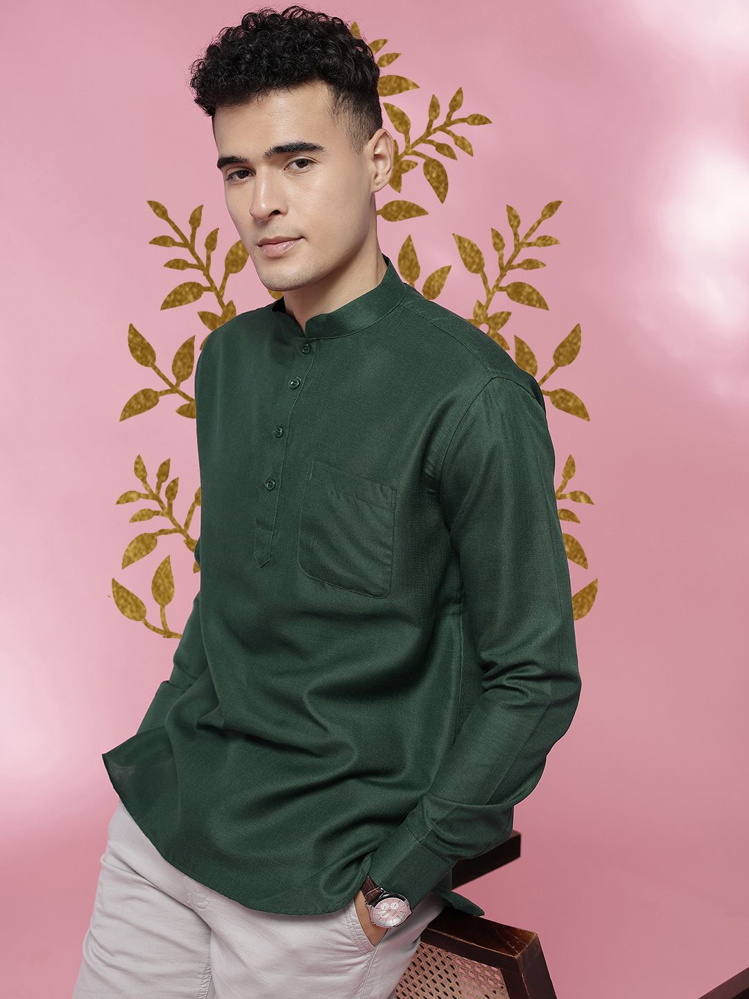Anouk Mirage Mandarin Collar Above Knee Straight Kurta-picture-19