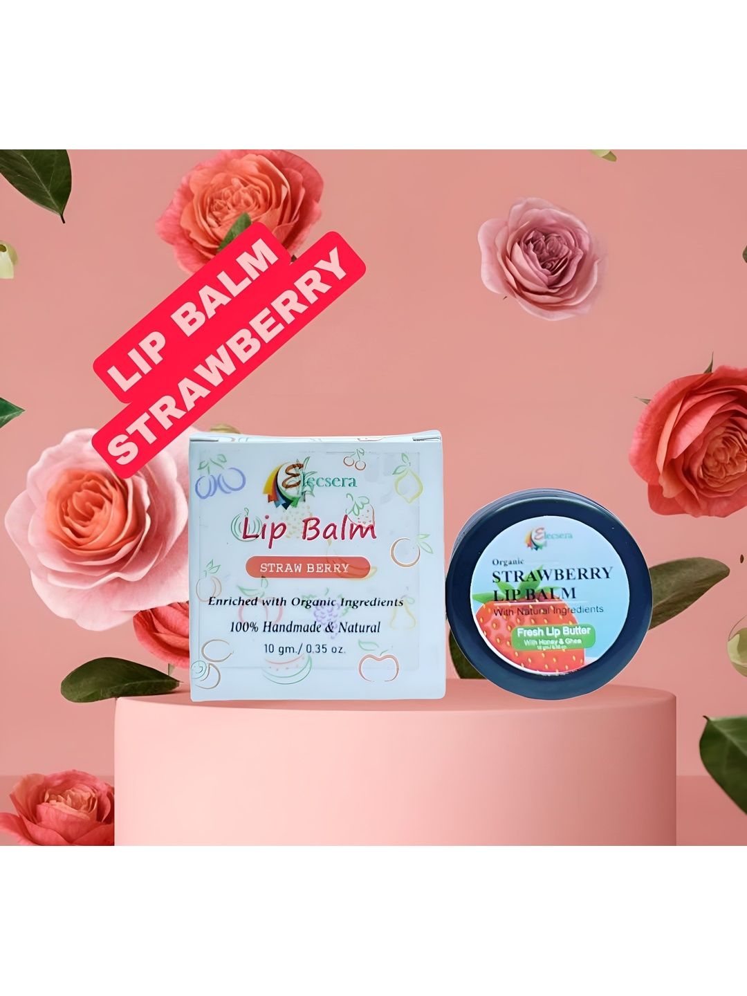 Elecsera Strawberry Lip Balm With Natural Ingredients - 10 g-image-4