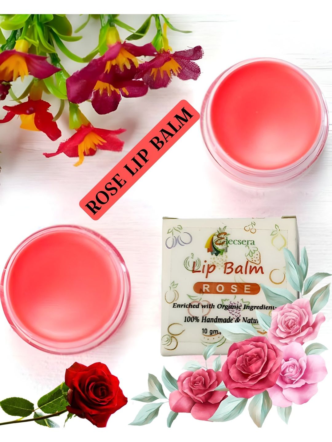 Elecsera Rose Lip Balm For Dryness - 10 g-picture-46
