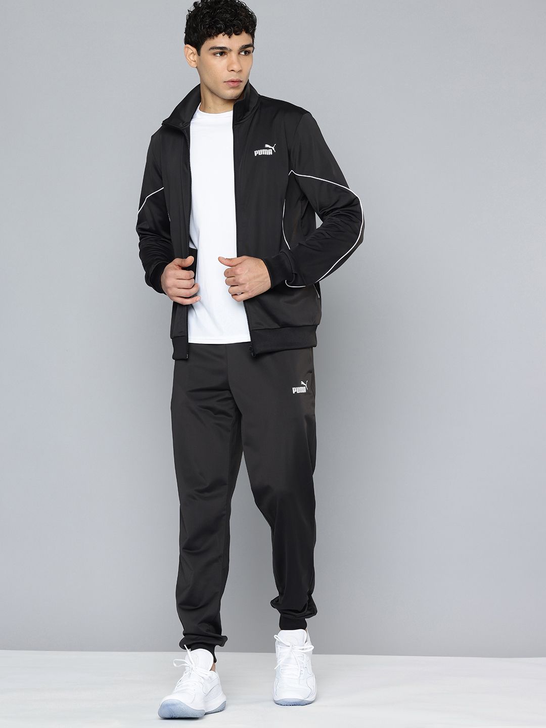 Puma Mock Collar Piping Knitted Tracksuit-image-29