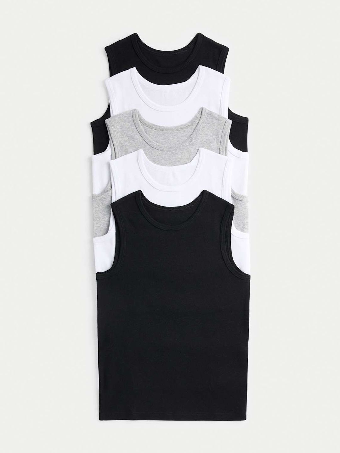Marks & Spencer 5 Pack Pure Cotton Vests-image-18