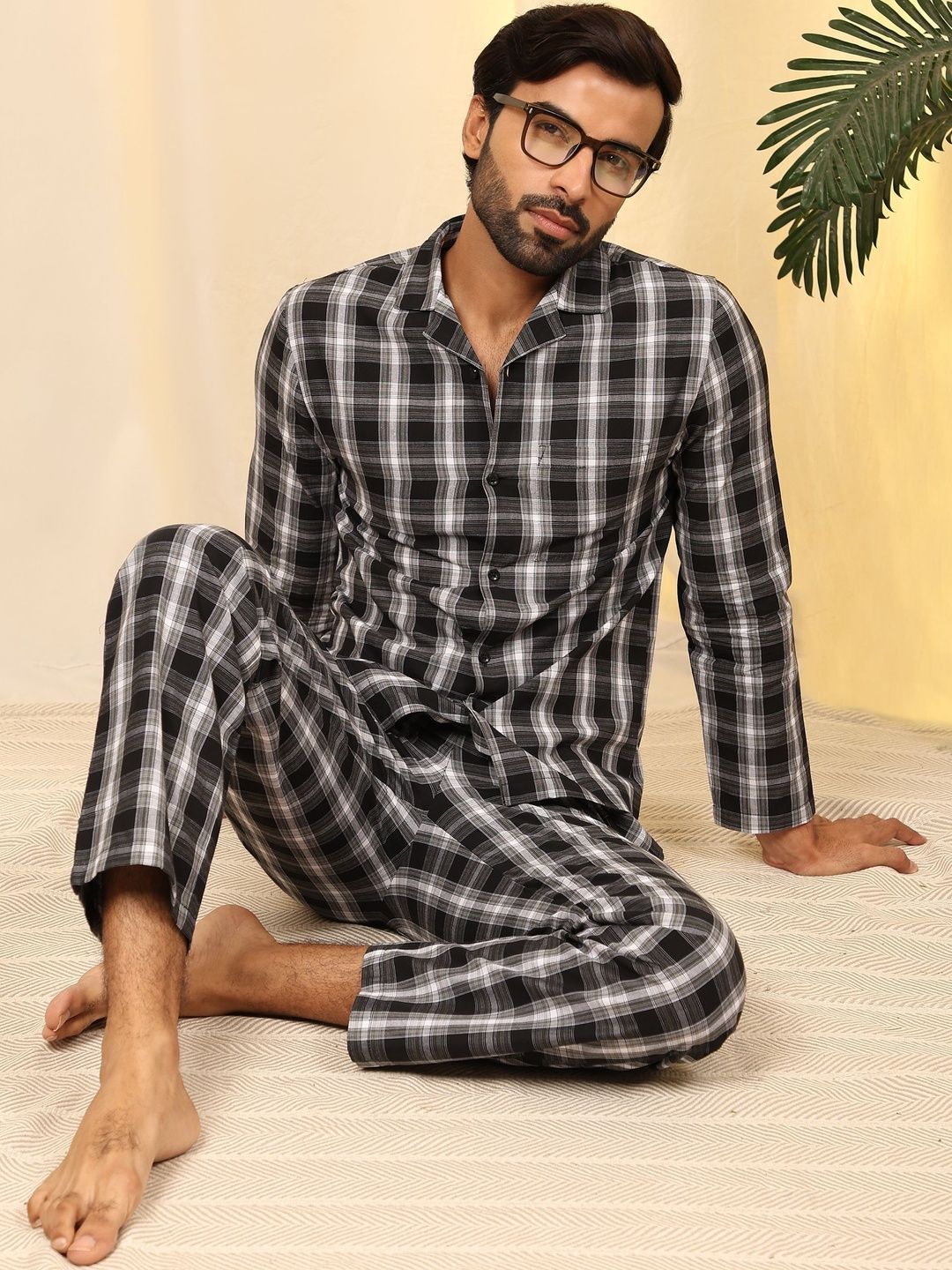 BStories Men Checked Night suit-picture-12