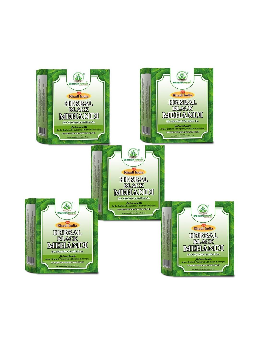 Bhudevam Naturals Set Of 5 Herbal Black Mehandi Powder - 80 g Each - Black-image-9